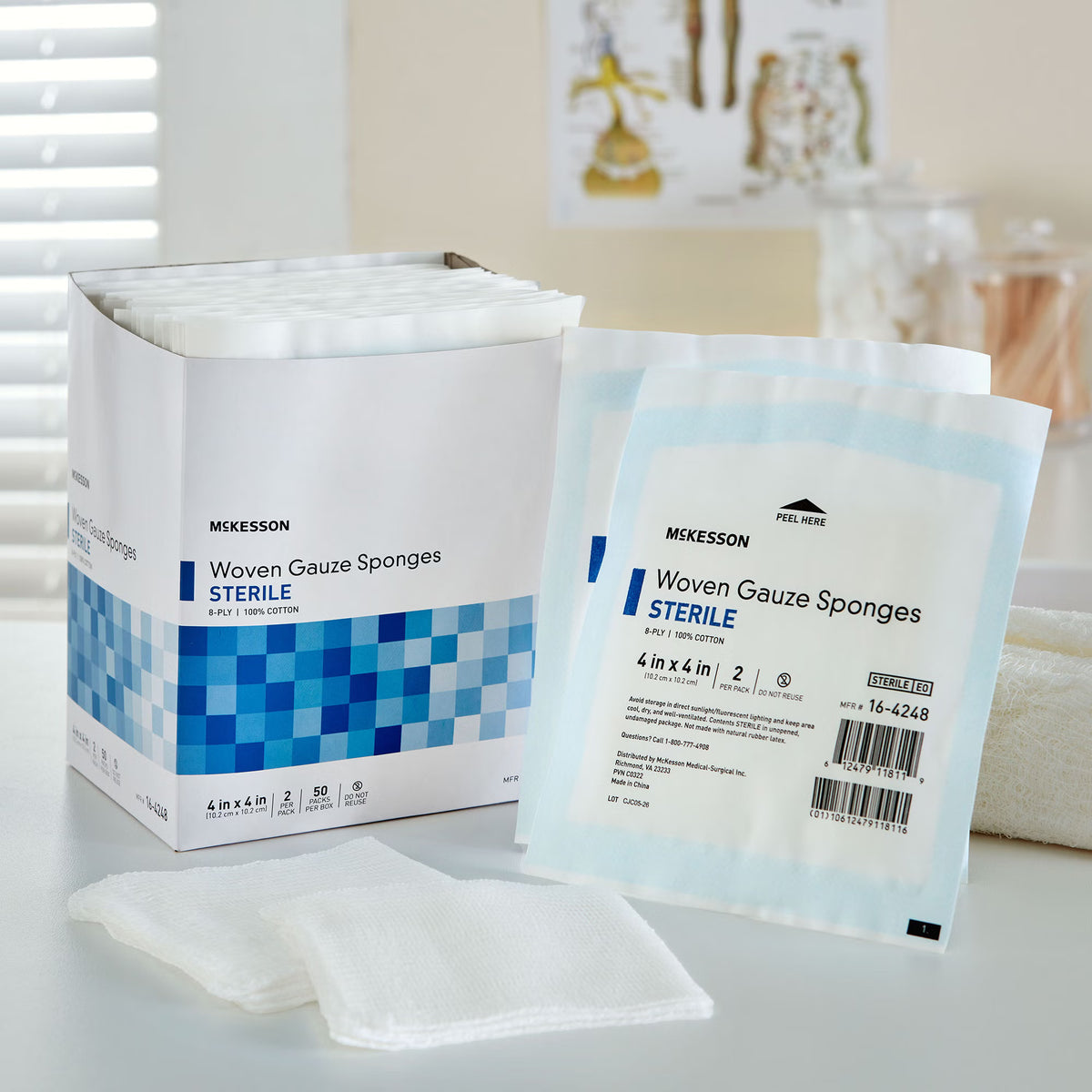 McKesson Gauze Sponge 4 X 4 Inch 8-Ply Sterile 2 per Pack