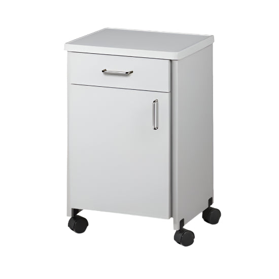 Gray Laminate Molded Top Bedside Cabinet