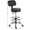 Vinyl Medical Stool with Backrest and Footring