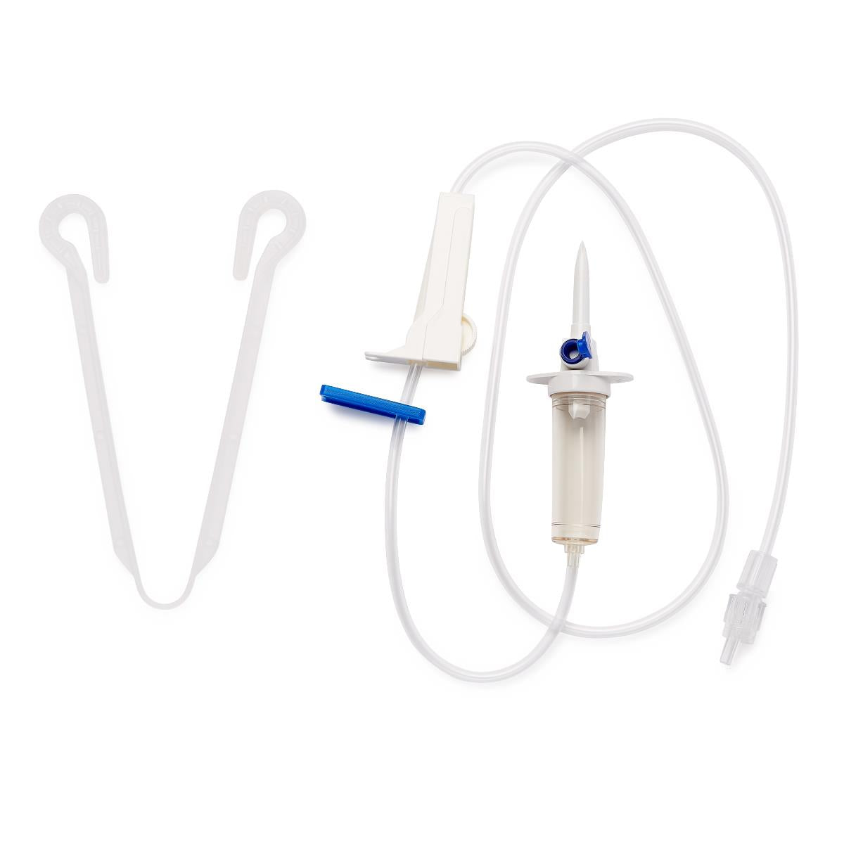 Medline Secondary IV Administration Set with Hanger, 15 Drops/mL, 40"
