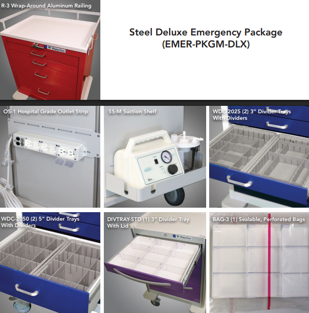 Steel Emergency Cart Accessory Package