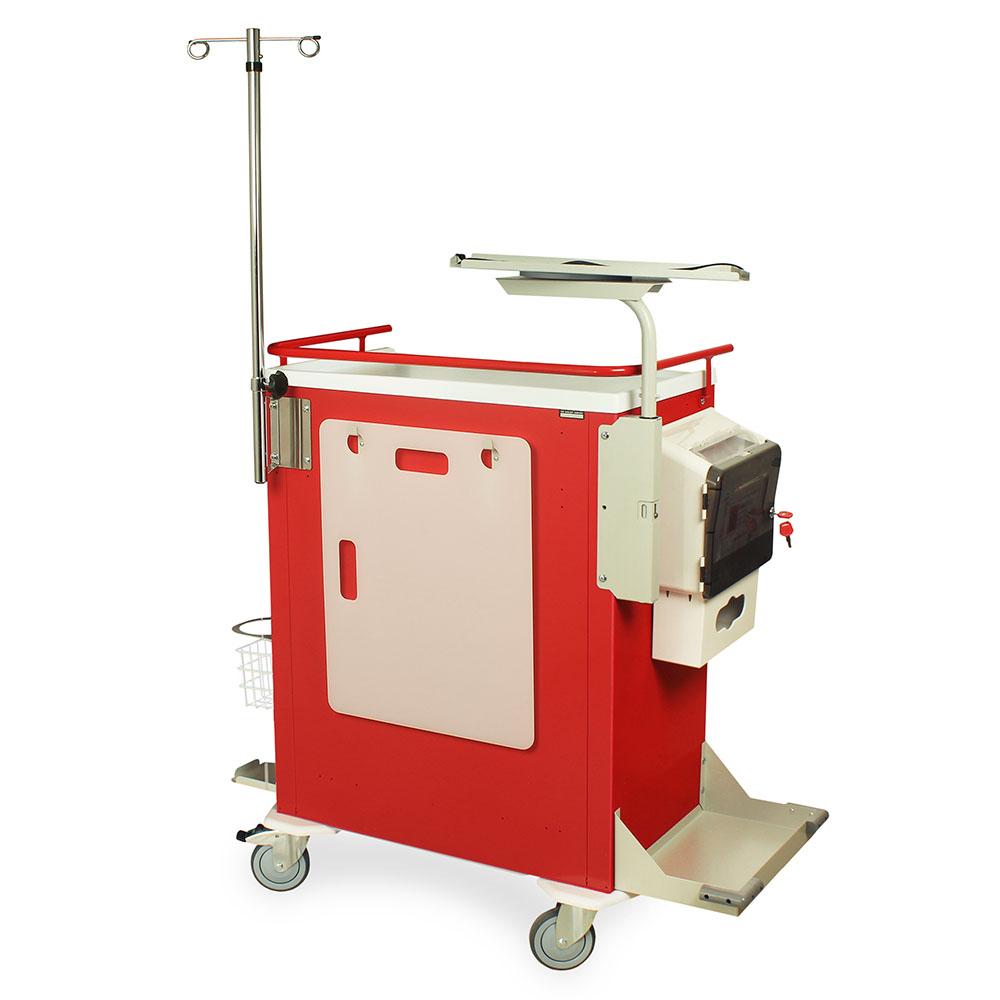 Harloff M-Series Tall Emergency Crash Cart With Emergency Package