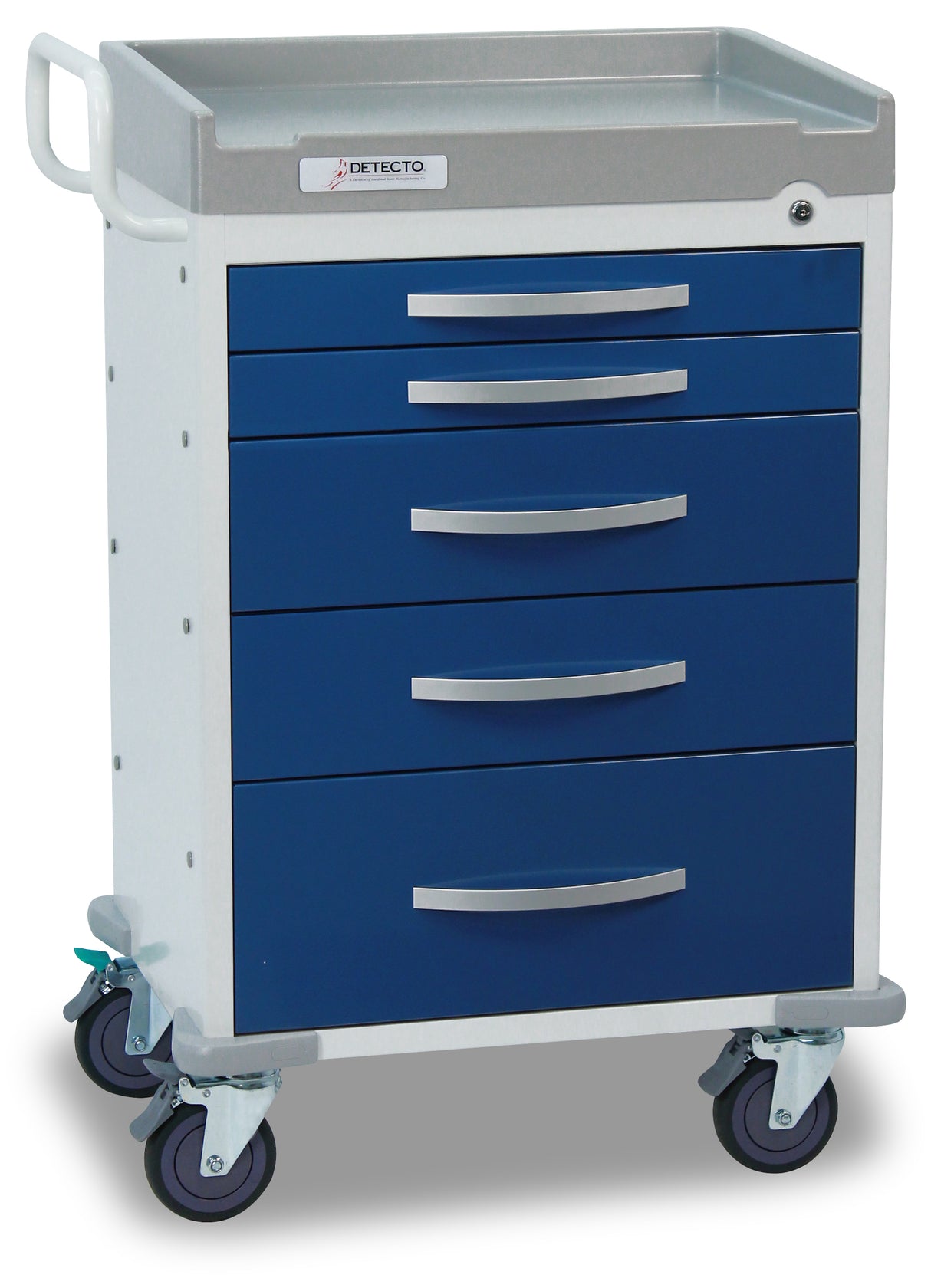 Rescue Series Anesthesiology Medical Cart, 5 Blue Drawers