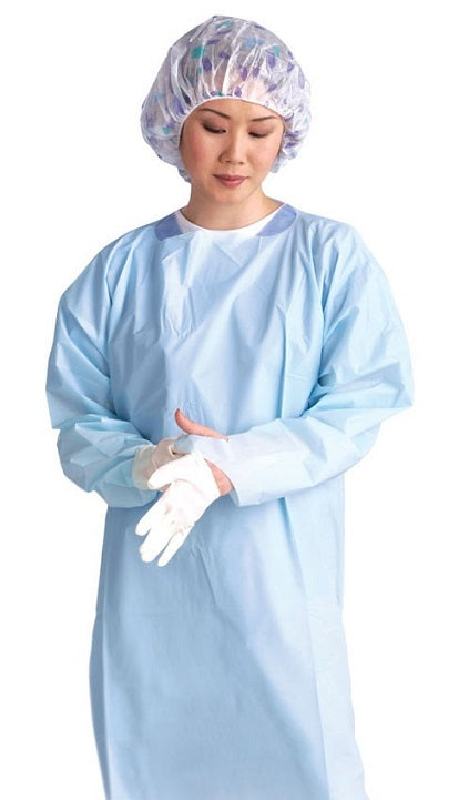 Standard Polyethylene Gowns with Thumb Loop, Blue, Universal Size