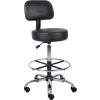 Vinyl Medical Stool with Backrest and Footring