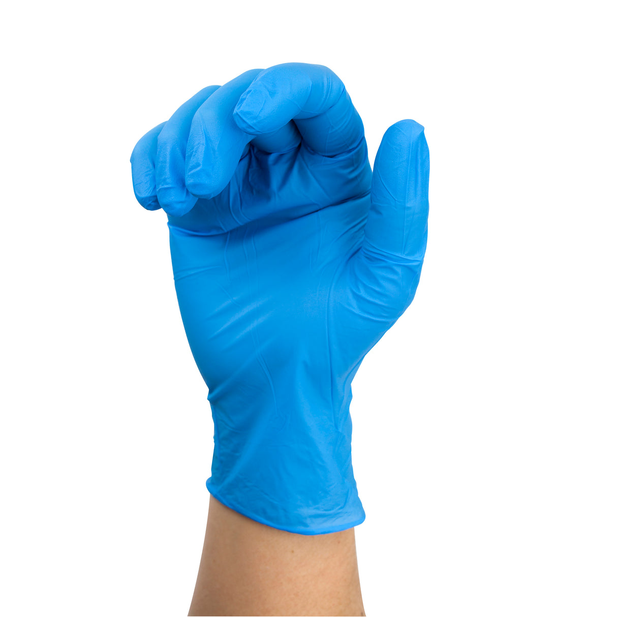 Safe-Touch Blue Nitrile Exam Gloves, Powder-Free