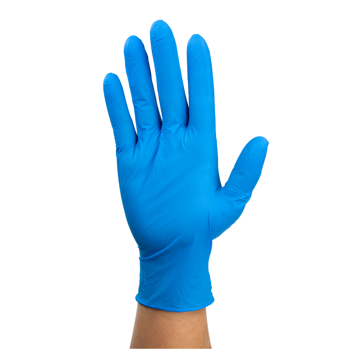 Safe-Touch Blue Nitrile Exam Gloves, Powder-Free