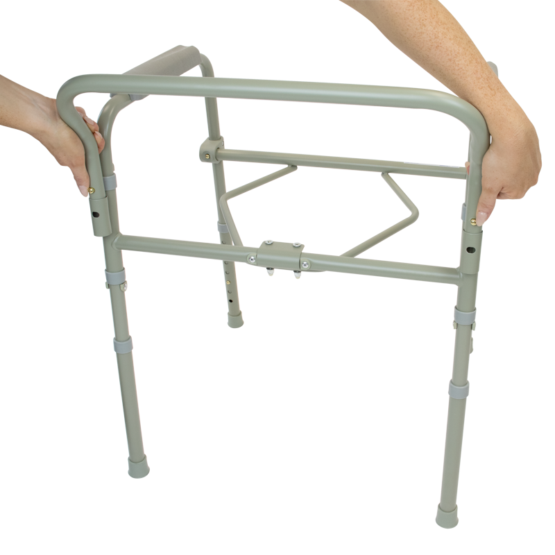 Elongated Folding Bedside Commode