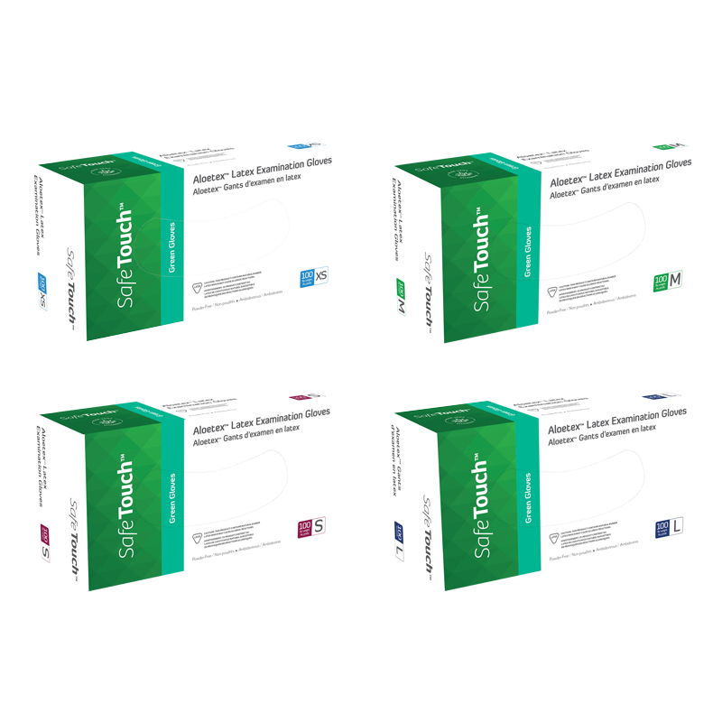Aloetex Latex Exam Gloves with Aloe, Powder-Free