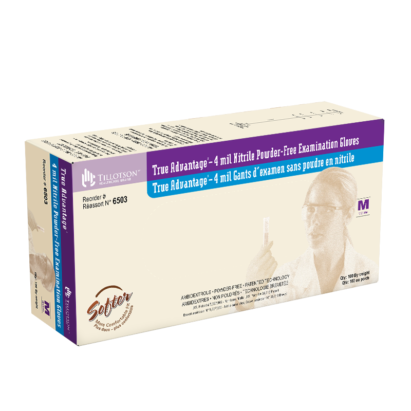 True Advantage Nitrile Exam Gloves, Powder-Free