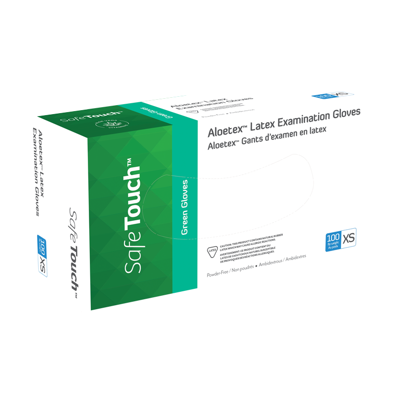 Aloetex Latex Exam Gloves with Aloe, Powder-Free