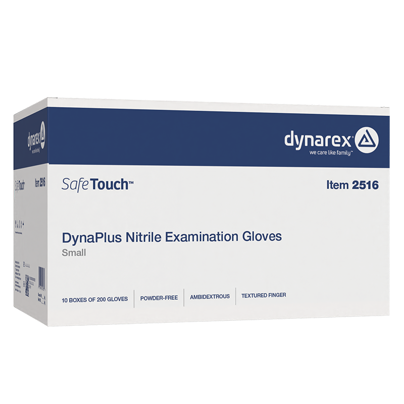 DynaPlus Nitrile Exam Gloves, Powder-Free