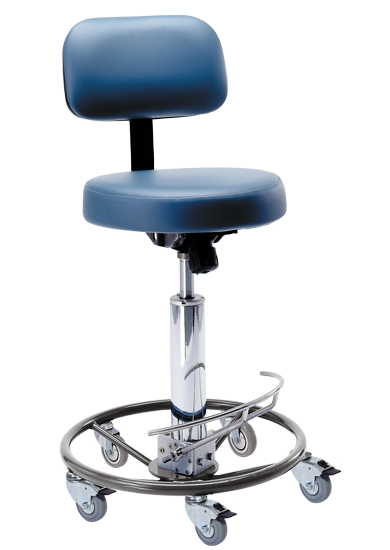 Hydraulic Surgeon’s Chair With 16" Round Seat, Foot Operated And Standard Backrest