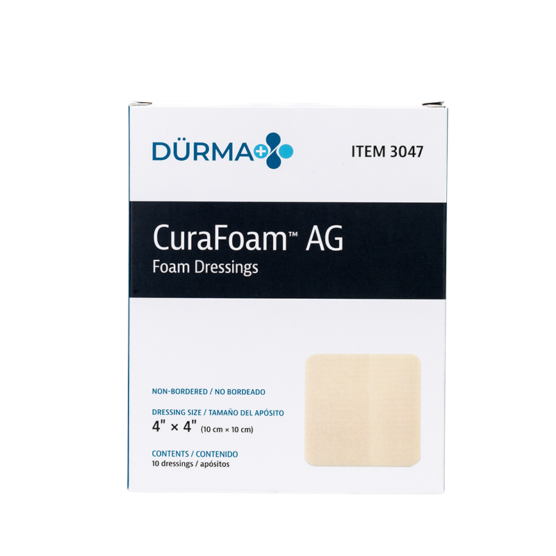 CuraFoam™ AG Foam Dressing - 4"x4"