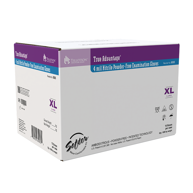 True Advantage Nitrile Exam Gloves, Powder-Free