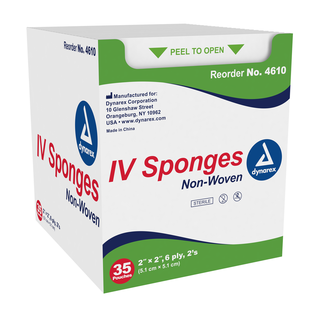 IV Sponges 2in x 2in - 6 Ply - 2/pouch