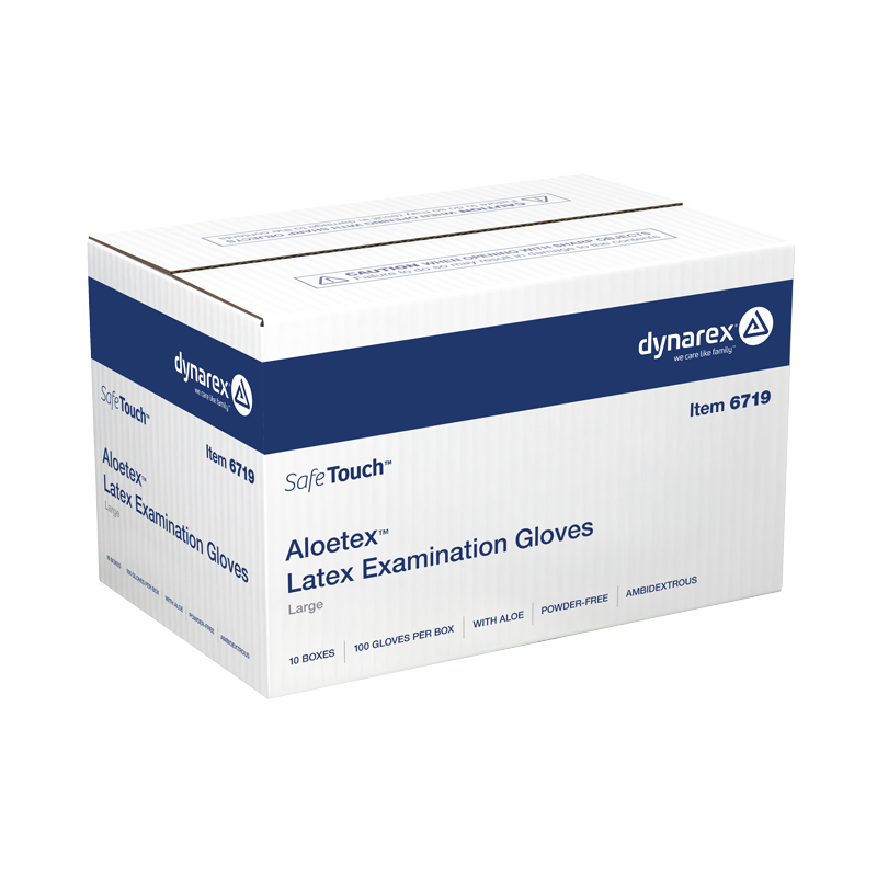 Aloetex Latex Exam Gloves with Aloe, Powder-Free