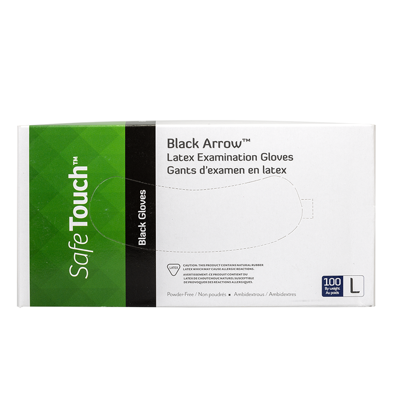 Black Arrow Latex Exam Gloves, Powder-Free