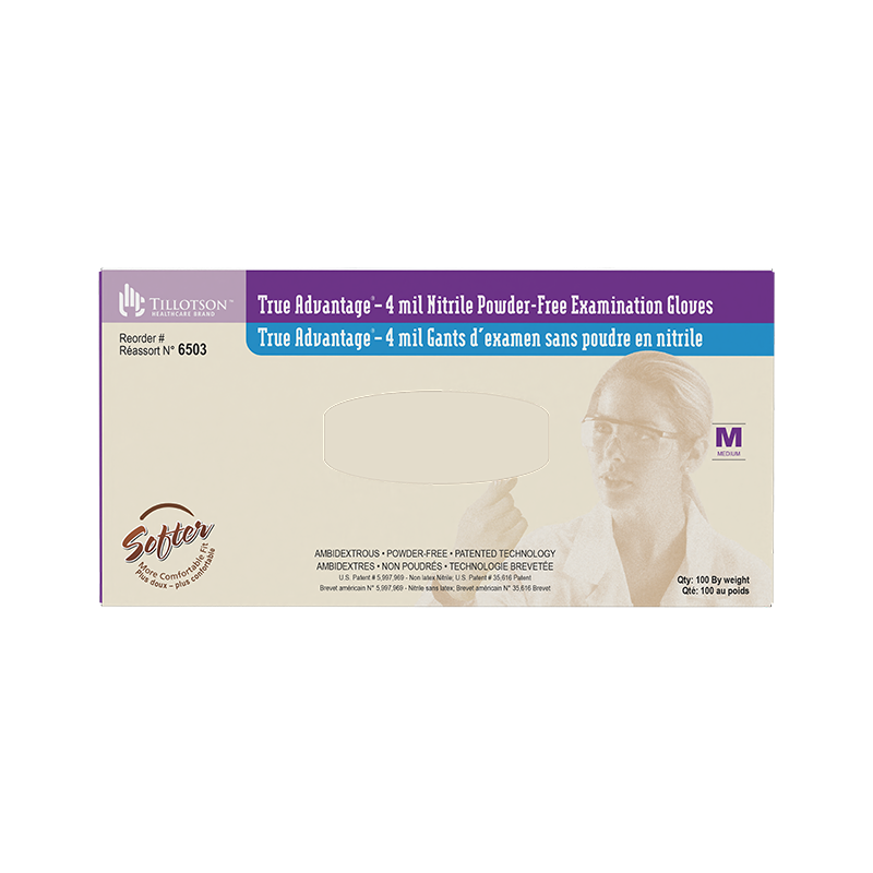 True Advantage Nitrile Exam Gloves, Powder-Free