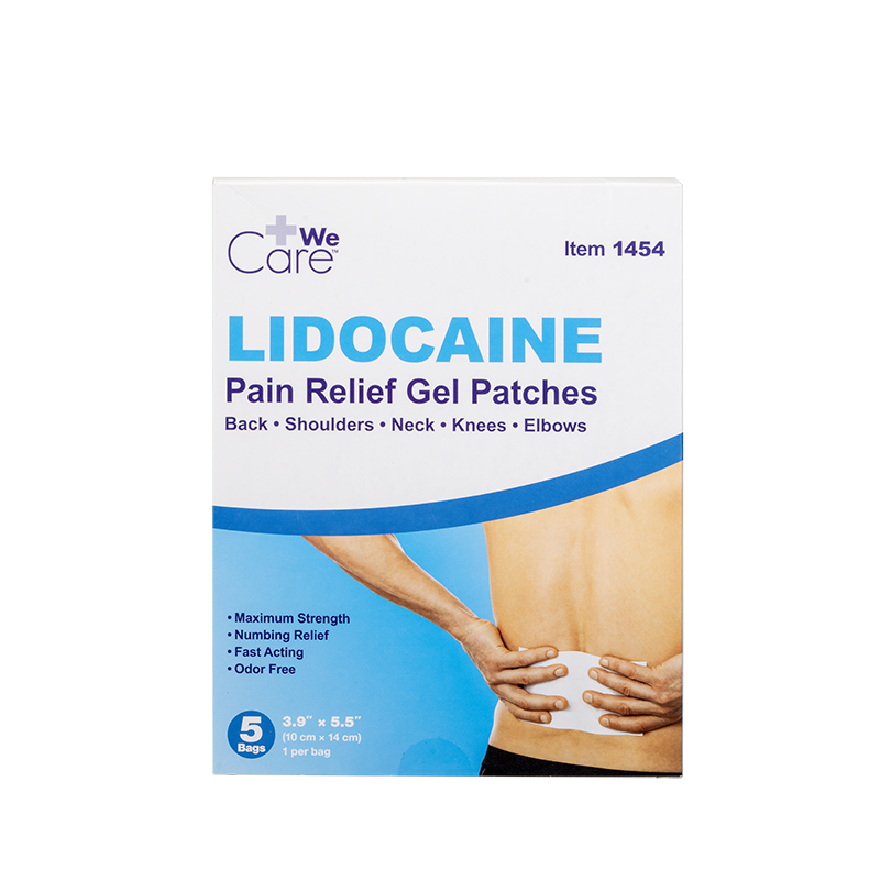 Lidocaine Pain Relief Gel Patches - Back/Shoulders/Neck/Knees/Elbows - 3.9 x 5.5in