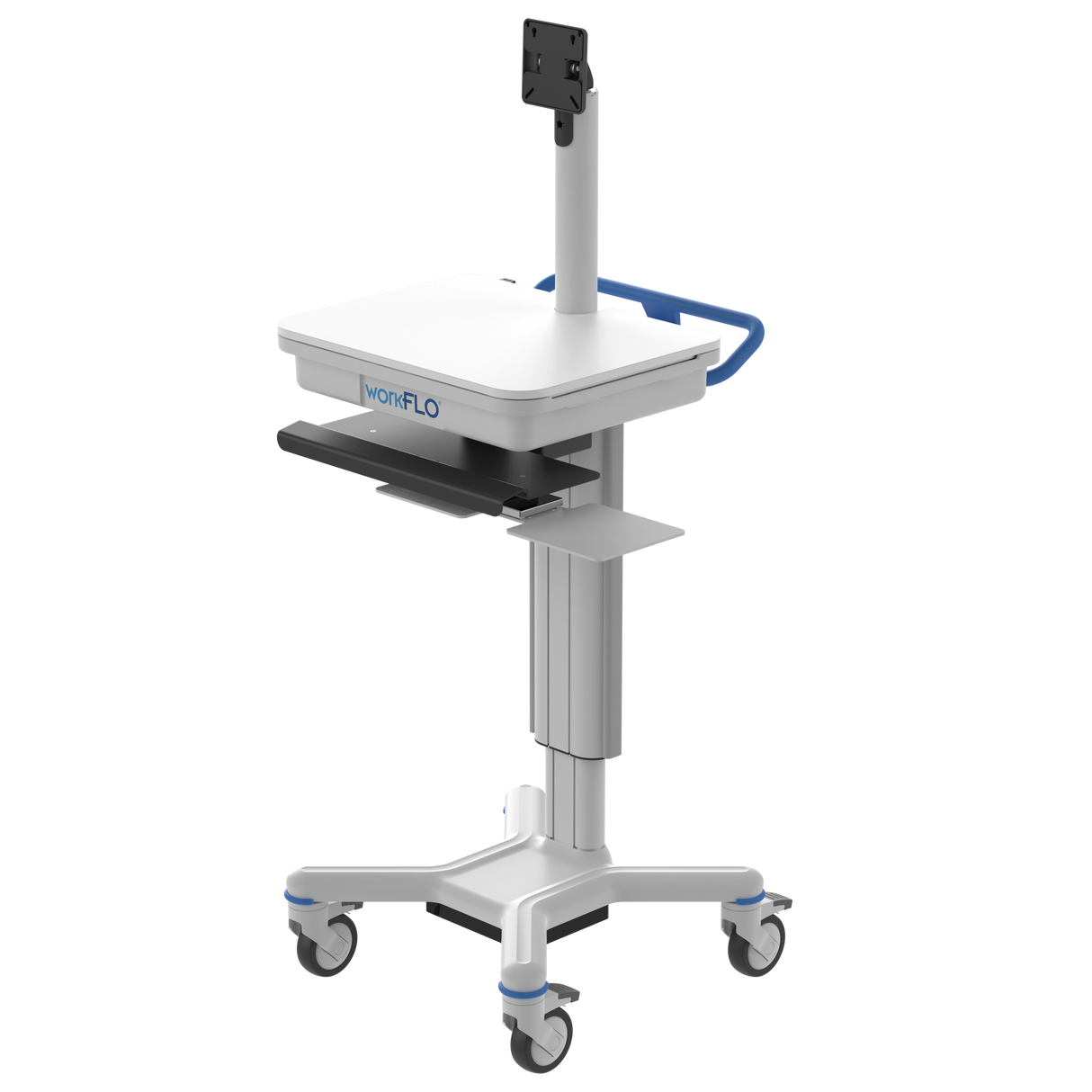 workFLO® Single Monitor Workstation on Wheels