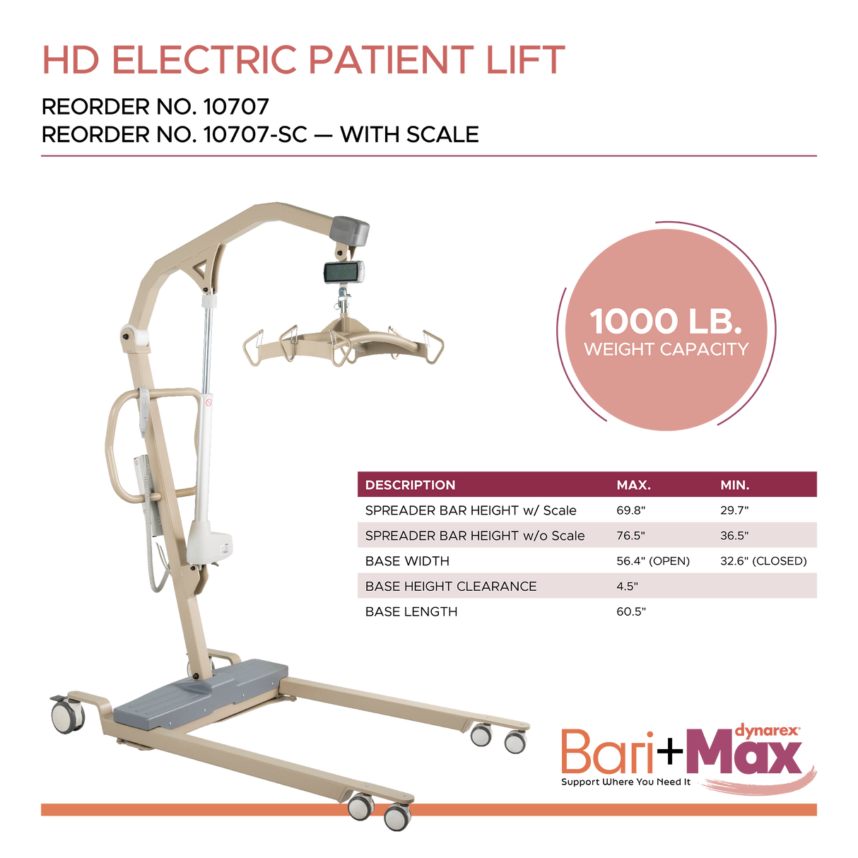 Bariatric HD Electric Patient Lift