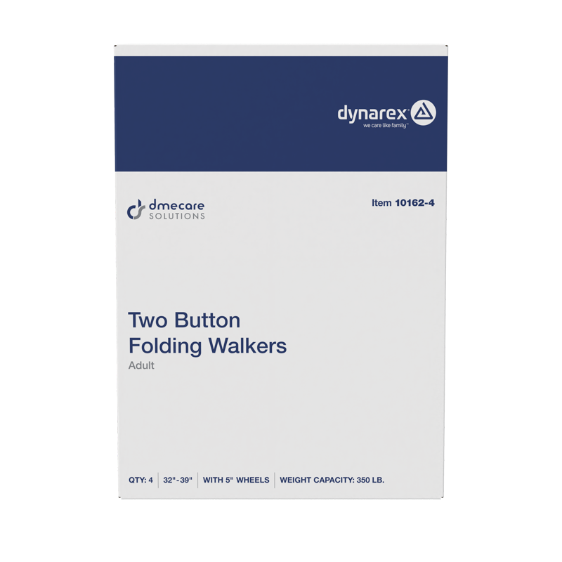 Two Button Folding Walker with Wheels
