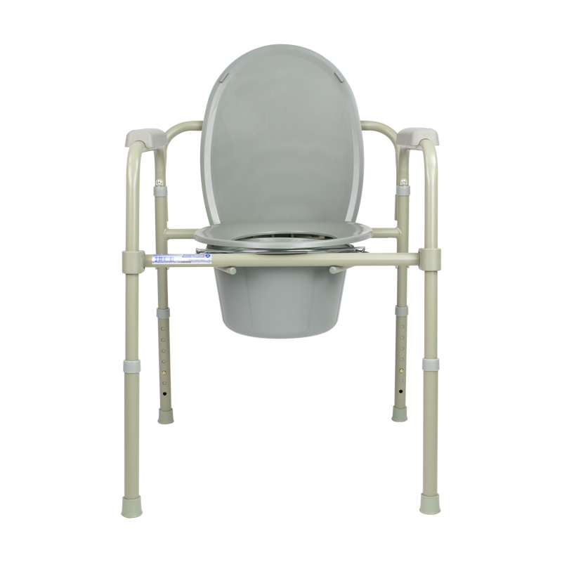 Elongated Folding Bedside Commode