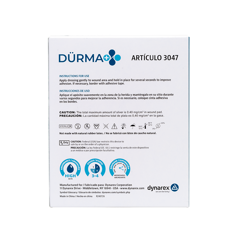 CuraFoam™ AG Foam Dressing - 4"x4"