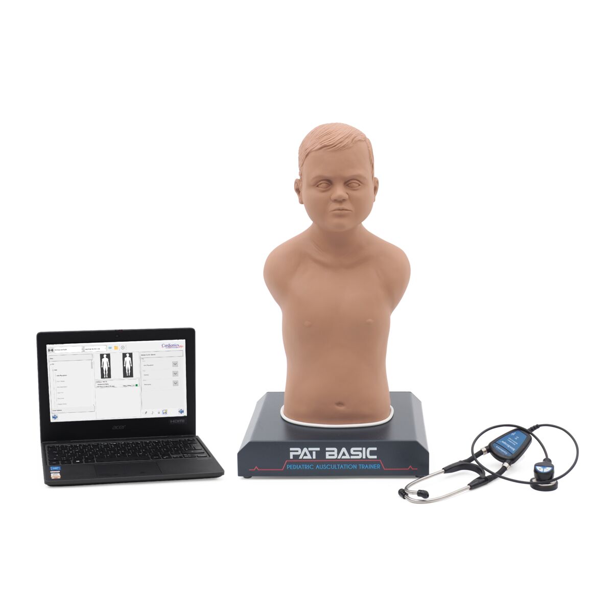 PAT Basic® - Affordable Pediatric Auscultation Manikin with Laptop