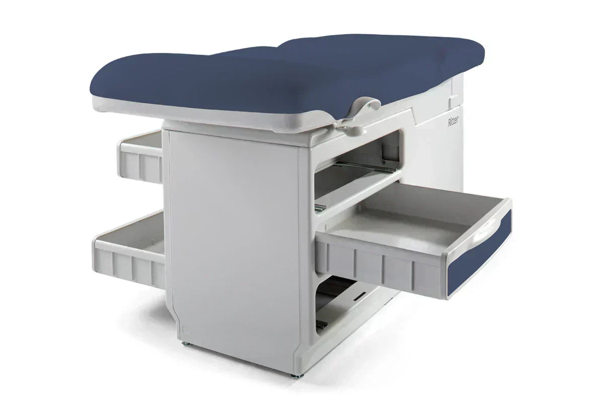 Ritter 204 Manual Exam Table with Drawer Heater & Pelvic Tilt, 230V, Soft Touch 28in Upholstery Top