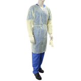 Isolation Gown Fluid Resistant w/ Ties, Yellow Large