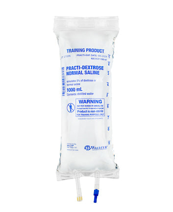 Practi-Dextrose Normal Saline™ 1000 mL I.V. Solution Bag (for training)