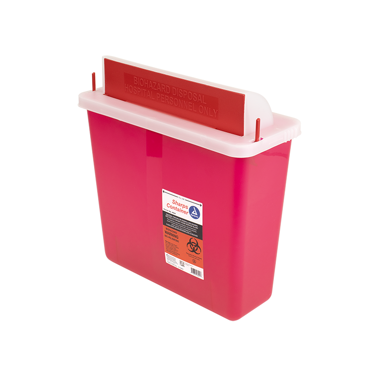 Sharps Container Red w/ Transparent Mailbox Lid 5QT