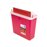 Sharps Container Red w/ Transparent Mailbox Lid 5QT