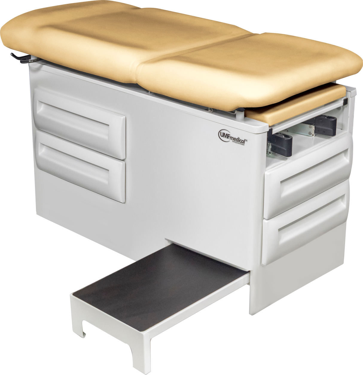 Manual Exam Table with Four Storage Drawers and Side Step