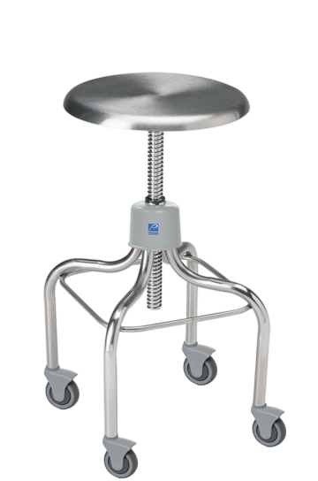 P-1037-W/C-SS Operating Room Stool Stainless Steel With Casters