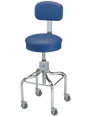 Anesthetist Stainless Steel Stool With Back And Casters