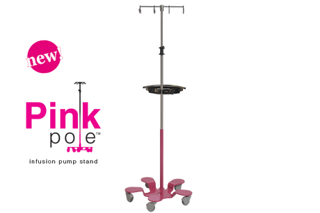 infusion pump stand pink pole