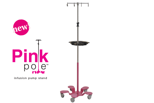 infusion pump stand pink pole