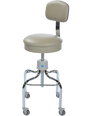 Chrome Anesthetist Stool with back and caster