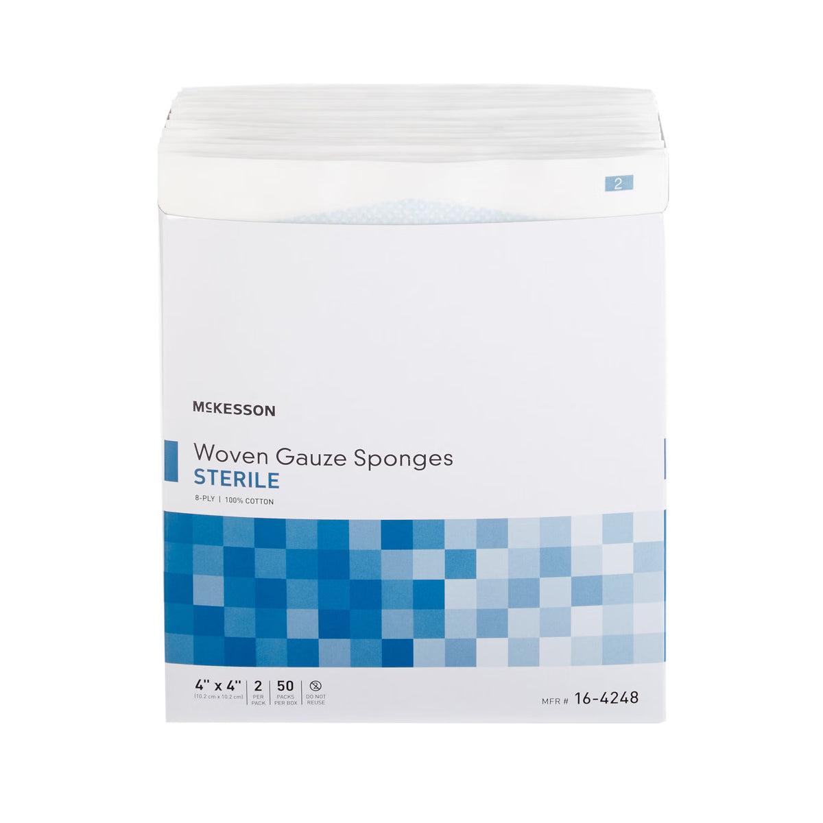 McKesson Gauze Sponge 4 X 4 Inch 8-Ply Sterile 2 per Pack
