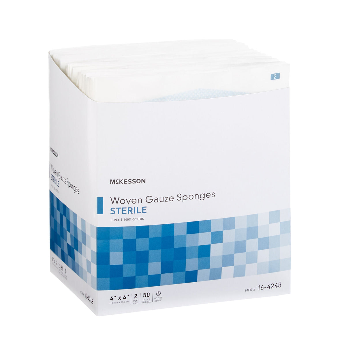 McKesson Gauze Sponge 4 X 4 Inch 8-Ply Sterile 2 per Pack