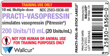 Practi-Vasopressin™ 10 mL Peel-N-Stick Labels (for training)