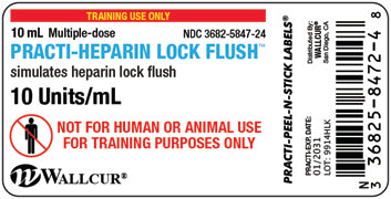 Practi-Heparin Lock Flush 10™ Peel-N-Stick Labels (for training ...