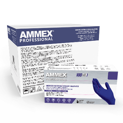 Nitrile Gloves, Disposable, Exam Grade, Indigo, Powder Free, Smooth, Polymer Coated, 100/bx, 10bx/cs