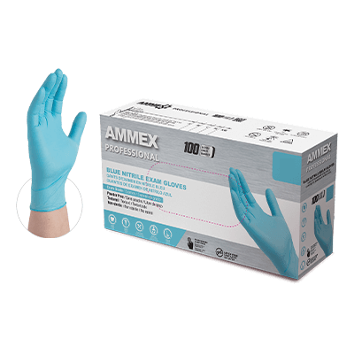 Nitrile Gloves, Disposable, Exam Grade, Blue, Powder Free, Smooth, Polymer Coated, 100/bx, 10bx/cs