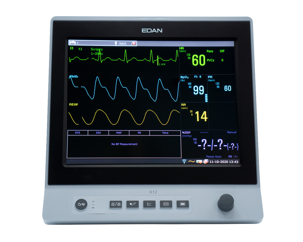 X12 Patient monitor with 12'' touch screen and Wi-Fi.