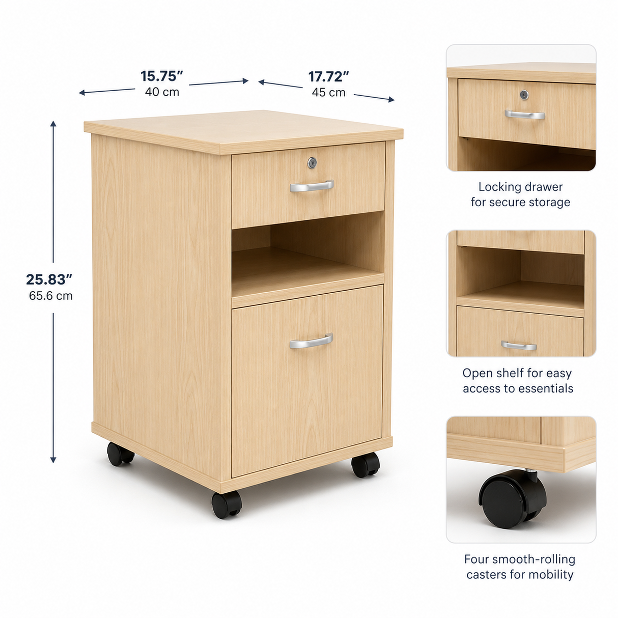 CC Bedside Cabinet with Wheels