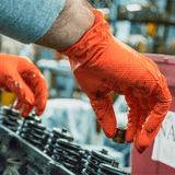 Gloveworks Orange Raised Diamond Texture Nitrile Disposable Gloves